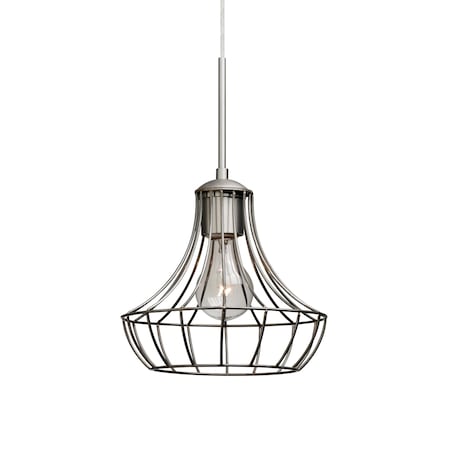 Besa Lighting Spezza 7 Cord Pendant, Satin Nickel Finish, 1x100W Incandescent 1JT-SPEZ07-SN